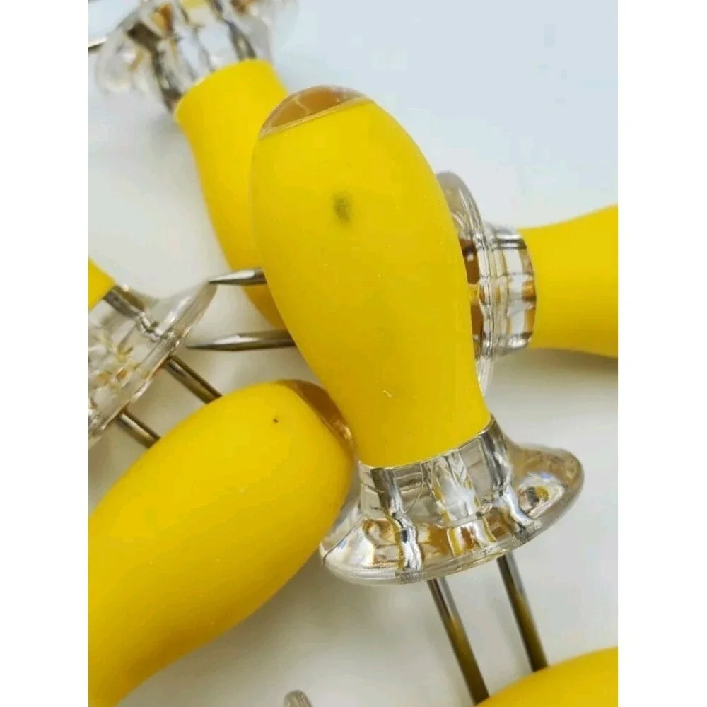 Jumbo Soft Grip Corn On The Cob Holders Handles 6 Pair Yellow &‎ Clear Plastic